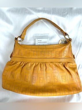 ⭐️FINAL💲DROP- Authentic FENDI leather chef yellow cert of authenticity